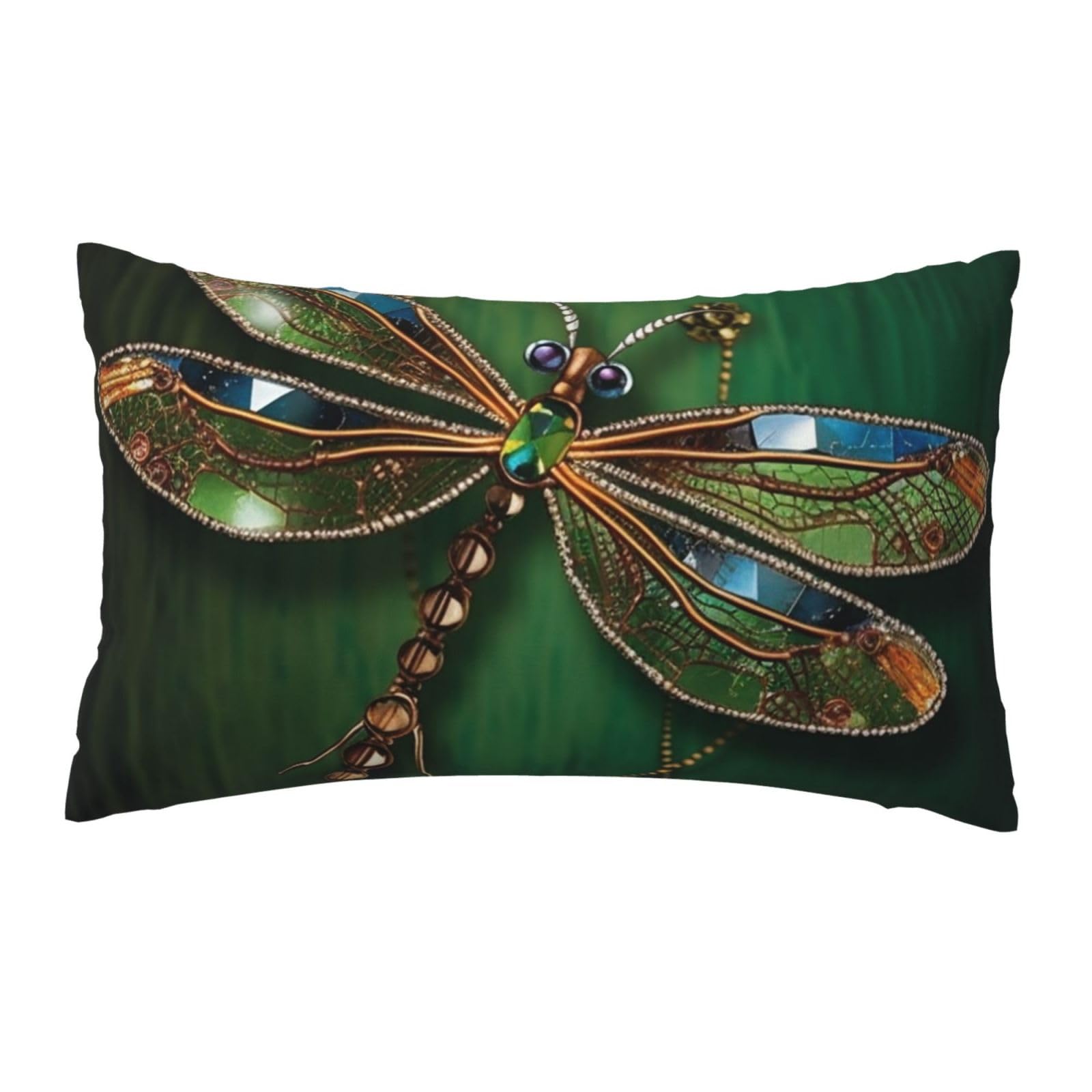 FodPand Luxury Velvet Pillow Cases 12 x 20 inch Super Soft Decorative Throw Pillow Covers - Jewel Dragonfly Pillowcases Modern Lumbar Cushion Cases for Couch Sofa Bed Pillow Shams