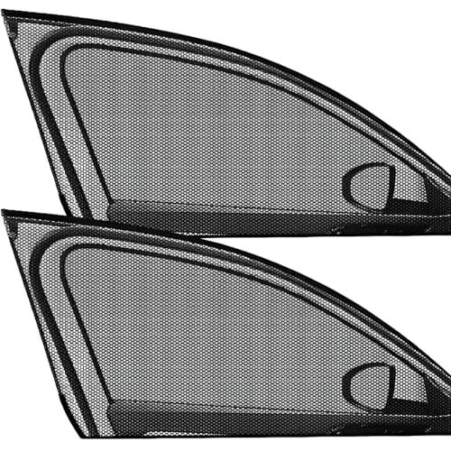 車サンシェード サイド ウインドー用 2枚セッド 車窓日よけシェード カー日よけシェード 防虫ネット 車用網戸 二重メッシュ 通風 換気 遮光 断熱 紫外線対策 折りたたみ コンパクト 車内の目隠 車内温度下げ プライバシー保護 赤ちゃん/子供/ペットと大