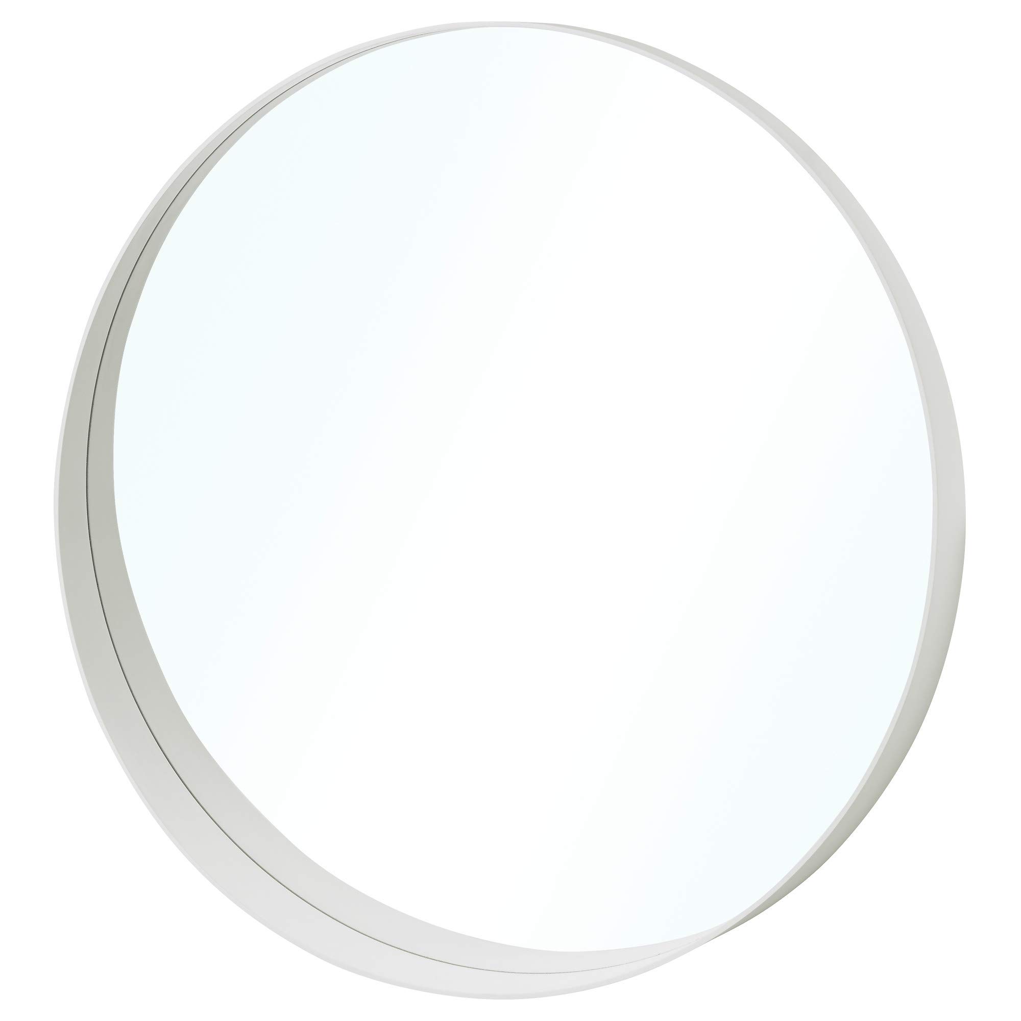 Miroir Rotsund 80 cm blanc : grand miroir mural rond pour entrée et chambre