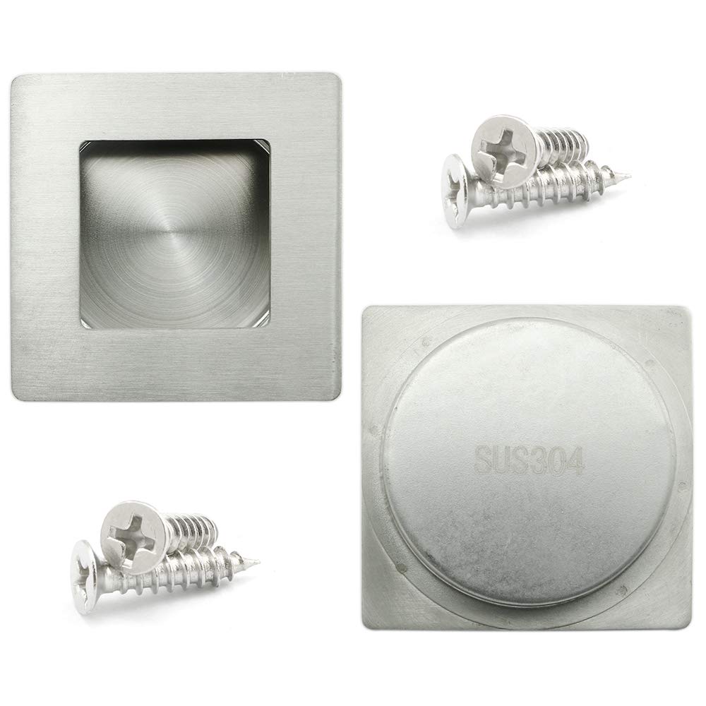 Buy heyous 2pcs 70mm Square Stainless Steel Flush Pulls Sliding Closet