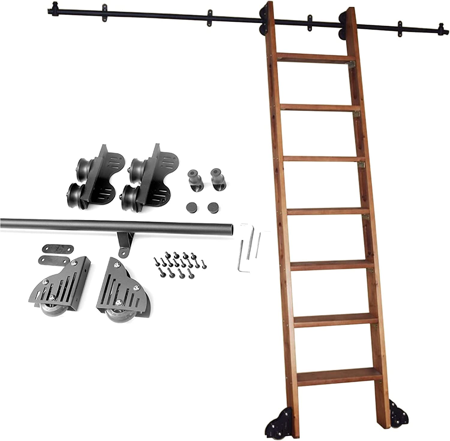 Kit de herrajes para escalera rodante en acero al carbono satinado de alta resistencia