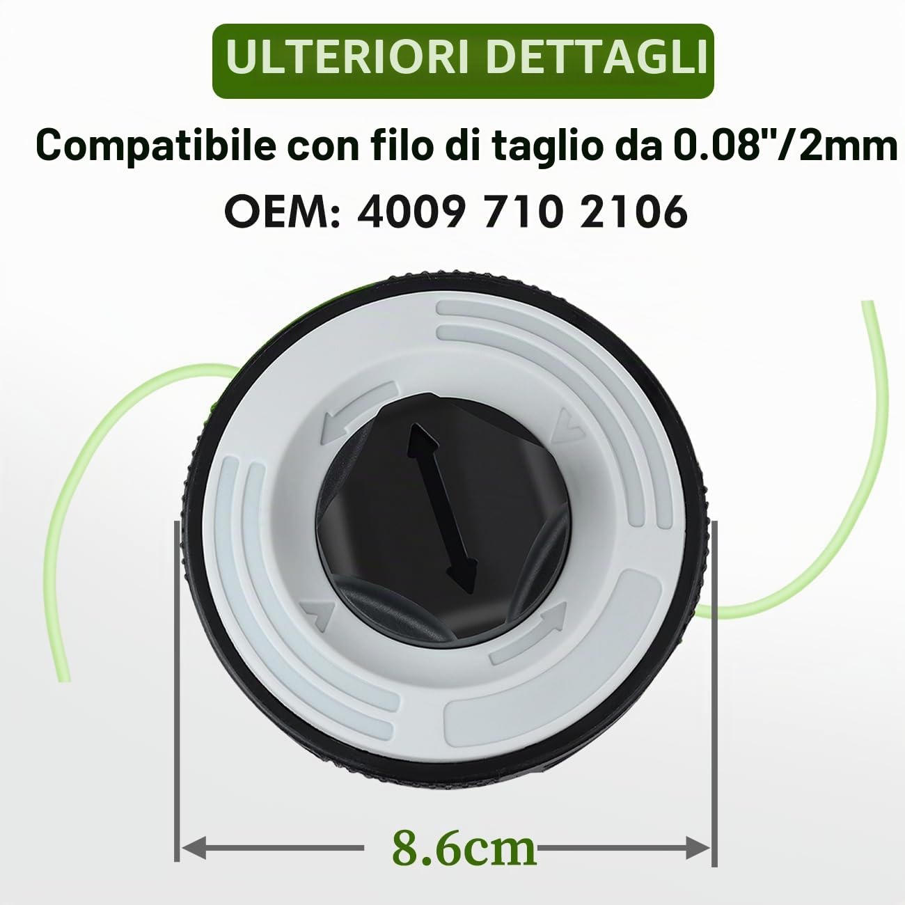 Autocut C 3-2 Testina per Stihl FSA 57 e FSE 52, Jrisbo Testina Filo compatibile con FSA57 FSE52 Bobina Ricambi AutoCut C3-2 ø 2,0 mm (1-Pack)