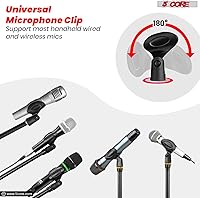 Vista 4 de 5 Core Soporte para Micrófono de Trípode Ajustable de Piso 45.72 a 182.88 Centímetros Soporte de Brazo de Boom Robusto para Micrófonos Pedestal