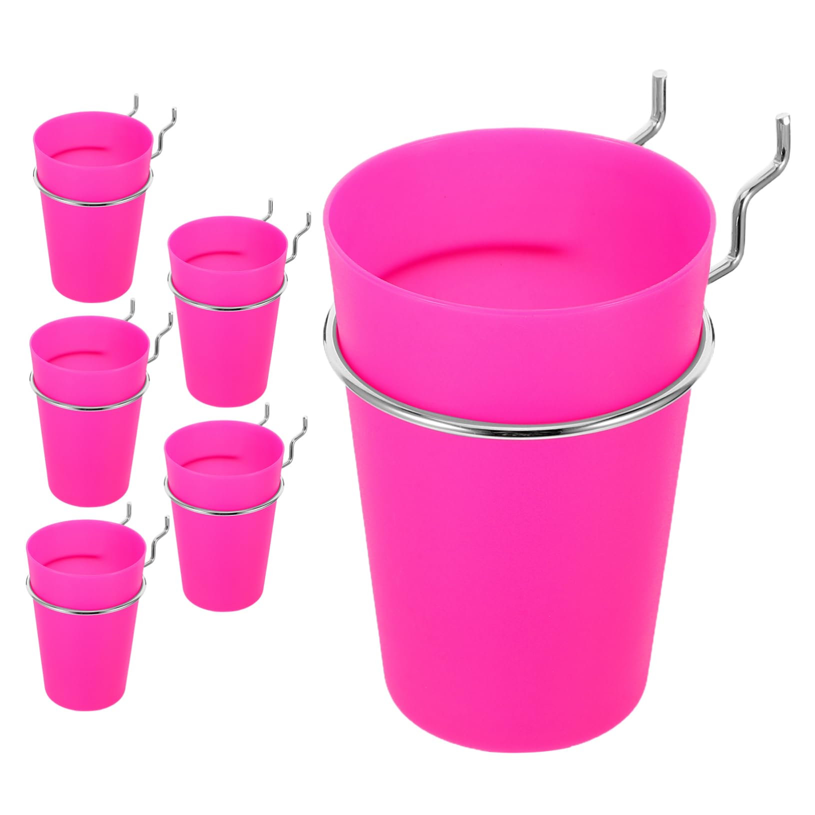 Cabilock 6pcs Storage Cup Hooks Pegboard Tool Holder Hook Board Cup Holder Peg Board Cups Peg Board Organizer Wall Organizer for Office Peg Board Hook Accessories Rosy Stainless Steel