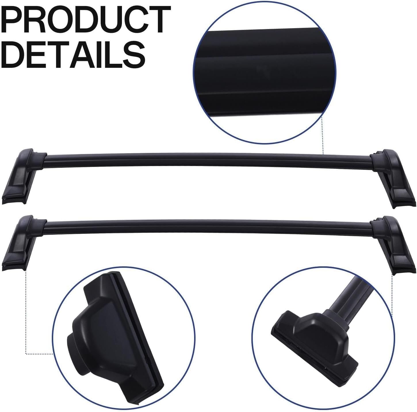 Roof Rack for Car, Roof Rack Cargo Carrier, Aluminum Alloy Car Luggage Rack, Heavy-Duty Roof Rails for Kayak Canoe Surfboard Luggage Fishing Rod Snowboard