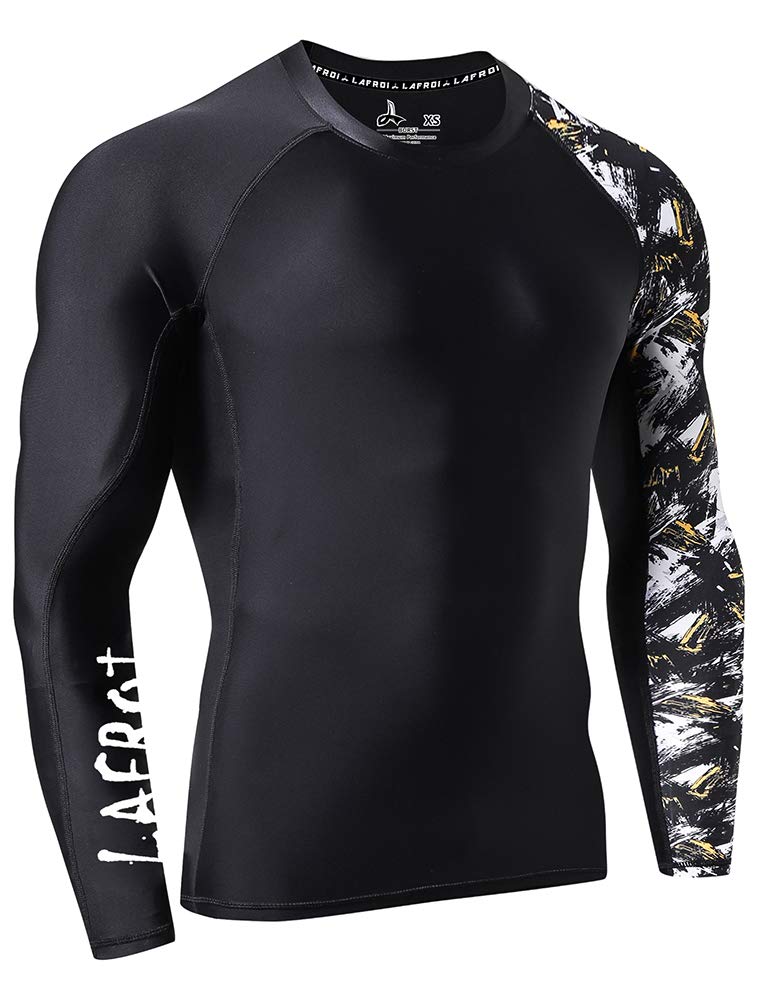 LAFROI - Rash Guard da Uomo, a Maniche Lunghe, con UPF 50+, a Compressione, CLYYB, Uomo