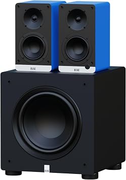 ELAC DCB41-BL - Debut ConneX 4.5" Powered Speakers - Blue PS250-BK - Varro Premium 10" 250 Watt Powered Subwoofer with Auto-EQ