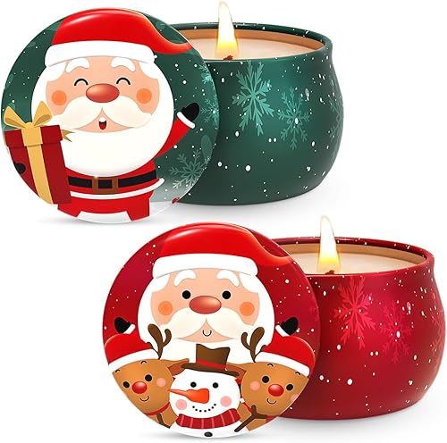 Juego de 6 velas perfumadas de cera de soja para aromaterapia, velas de lata portátiles de 2.2 onzas, cesta de regalos para Navidad, Acción de disponible en Yaxa Colombia