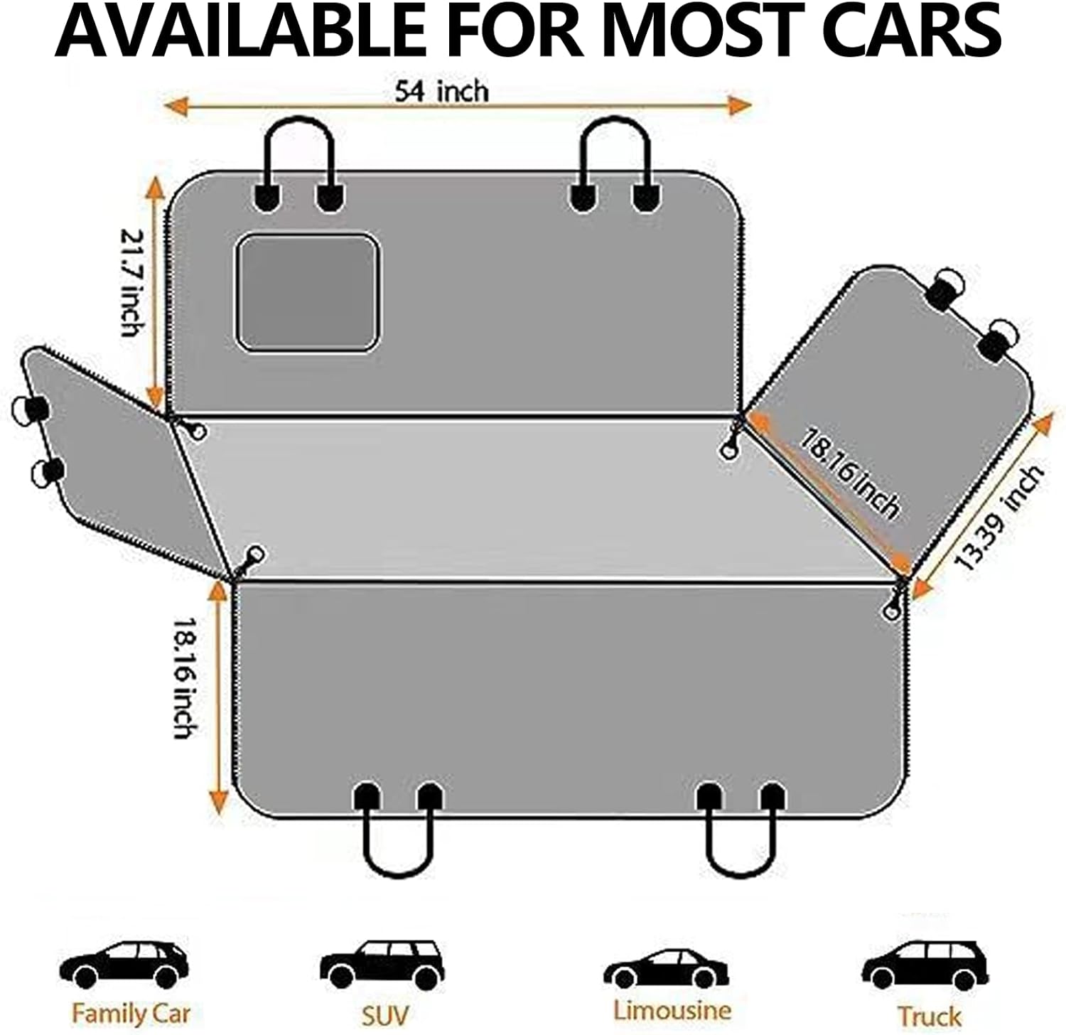 Dog Car Seat Cover for Pets Waterproof Seat Cover Hammock Scratch Proof Nonslip Back Seat Pet Bed Mat for Travel Durable Soft Back Seat Covers for Cars Trucks and SUVs (23.5 x 51 inch)