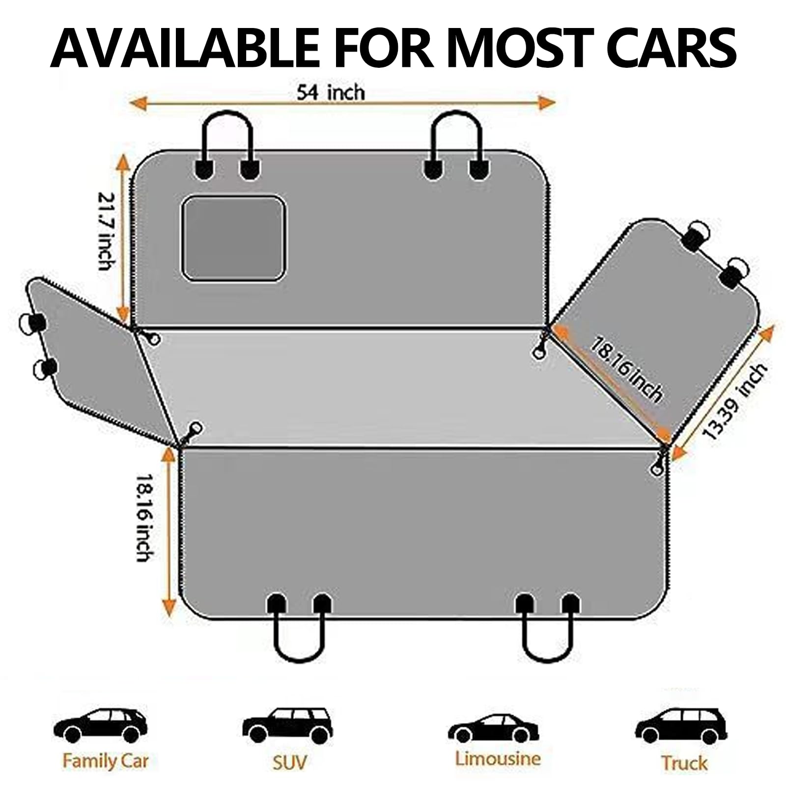 CoSofSLIP Dog Car Seat Cover for Pets Waterproof Seat Cover Hammock Scratch Proof Nonslip Back Seat Pet Bed Mat for Travel Durable Soft Back Seat Covers for Cars Trucks and SUVs (23.5 x 51 inch) - image 8
