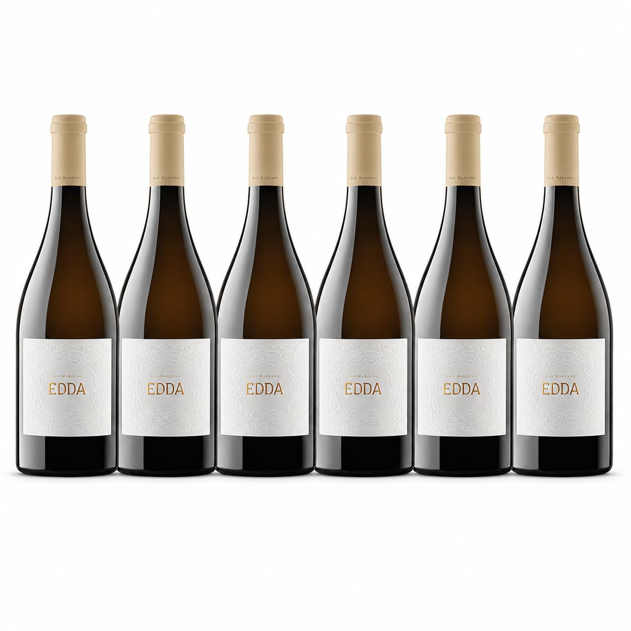San Marzano Edda Lei Bianco Salento IGP - Eleganter Weisswein aus Apulien im Barrique ausgebaut - Fülliges Chardonnay-Cuvee mit feinem Schmelz für Pasta & Fisch - 6x 0,75 l