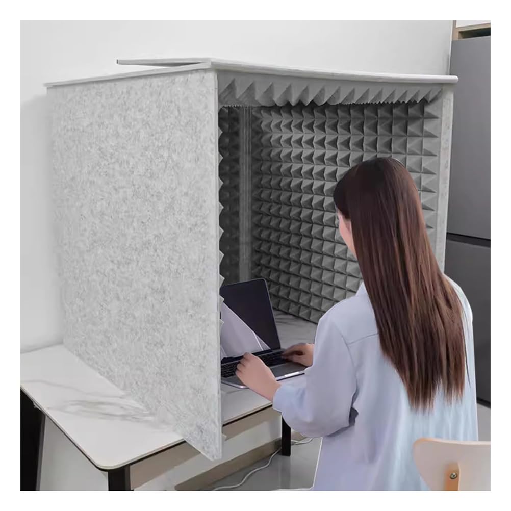 Cabina Insonorizzata Moderna, Cabina Registrazione per Microfono, Schermo Registrazione Vocale Portatile, Box Registrazione Musicale Quadrato per Canto Streaming Podcasting,31.4in