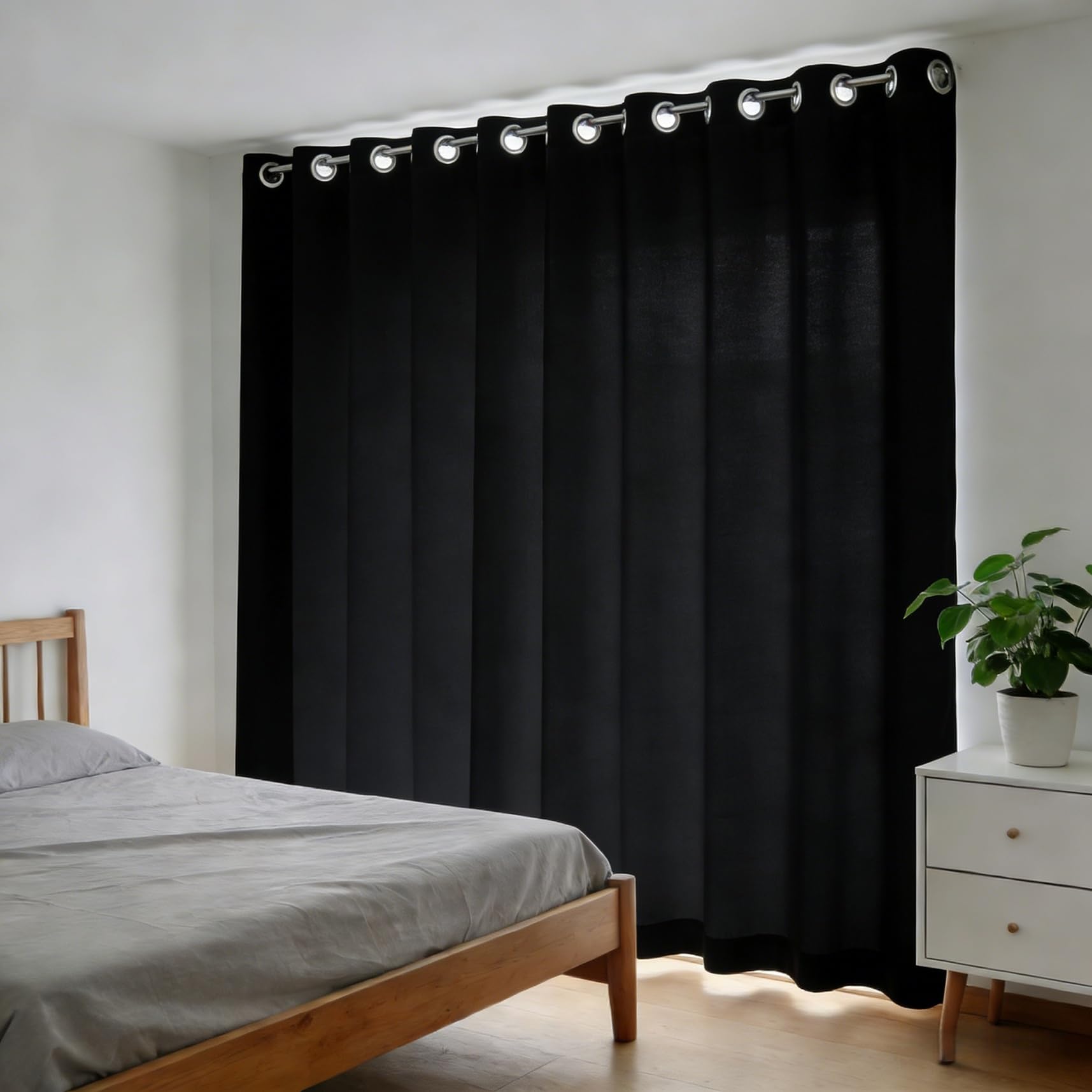 Zasłony Izolowane Termicznie 150 x 220 cm Termiczne Zaciemniające Izolowane Dźwiękoszczelne Firany Zasłony Zaciemniające 1 Panele Do Salonu Kuchni Sypialni, Czarny