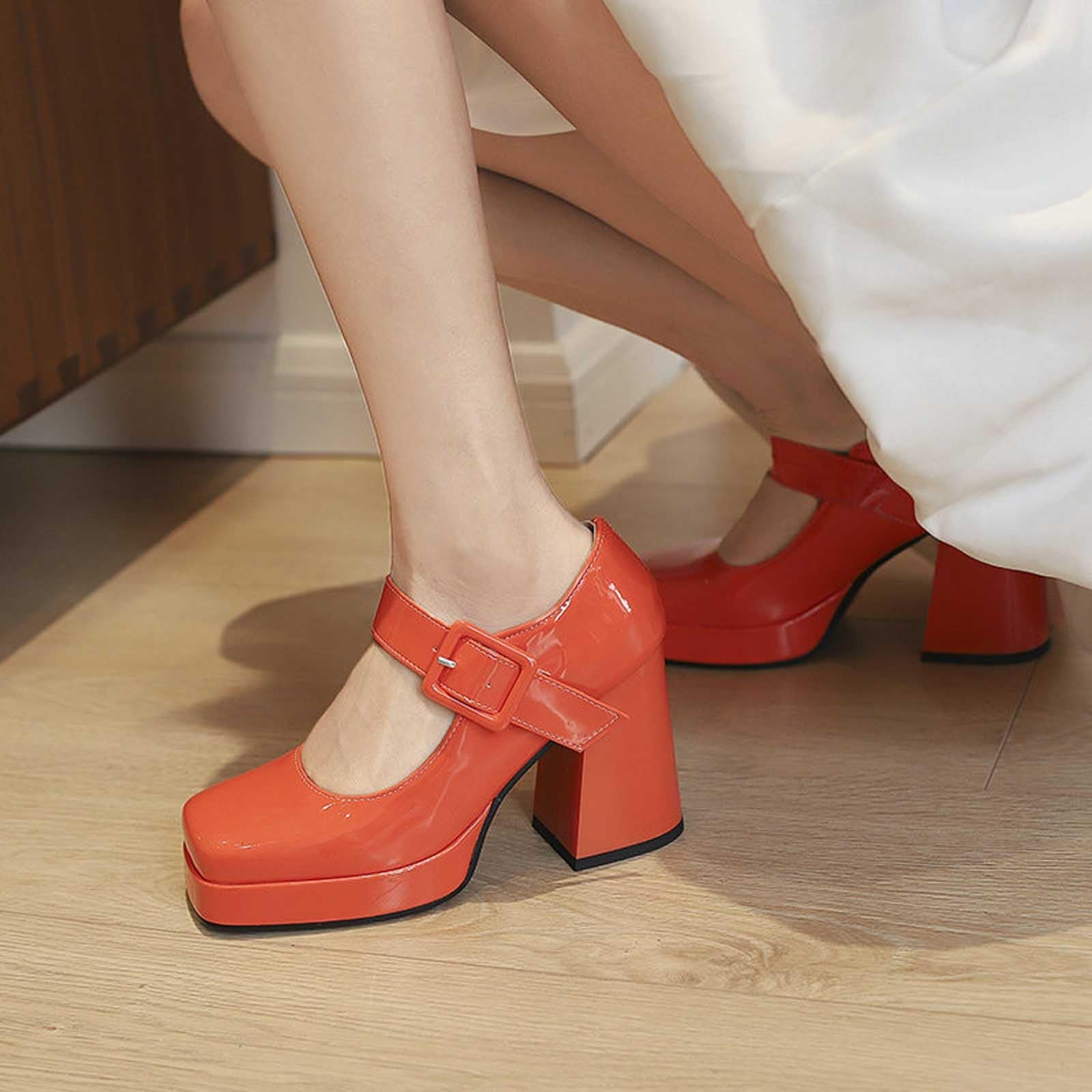 Scarpe Oktoberfest Donna Mary Jane Punta Quadrata Tacco Grosso | Scarpe Dirndl stile francese con cinturino singolo, décolleté retrò eleganti per festa della birra, matrimonio e cerimonia
