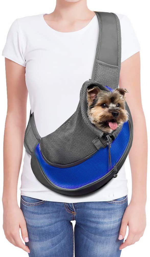 Pets Empire Pet Carrier Hand Free Sling Puppy Carry Bag Small Puppy Cat Travel Carrier with Breathable Mesh Pouch for Outdoor Travel Walking Subway-Blue (B091FHK138) Amazon Price History, Amazon Price Tracker