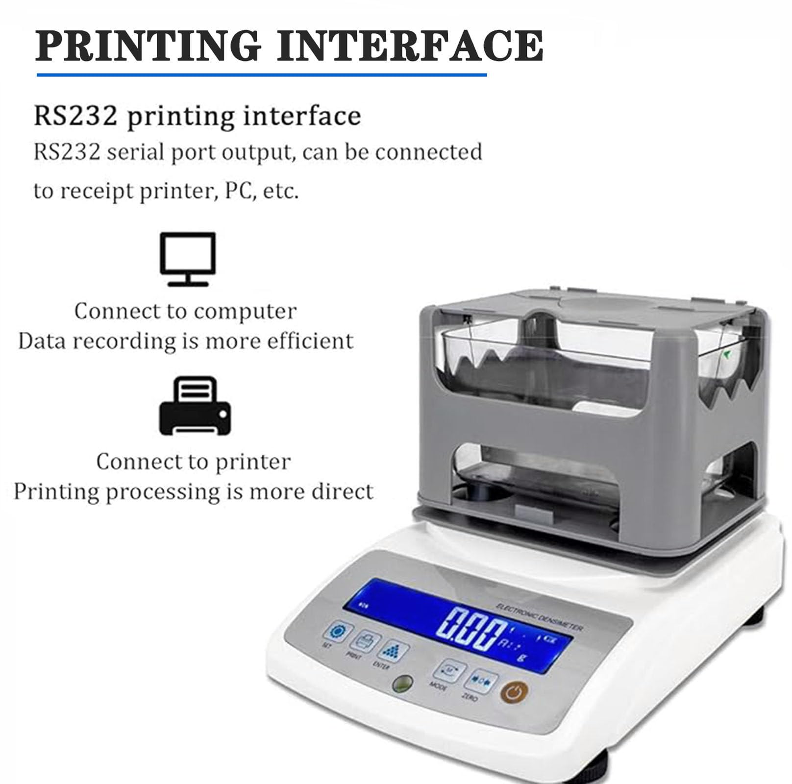 Medidor electrónico de Densidad de sólidos, densímetro Digital de Alta precisión, comprobador Digital de Densidad de sólidos, comprobador de pureza de Oro para Laboratorio Industrial,300A