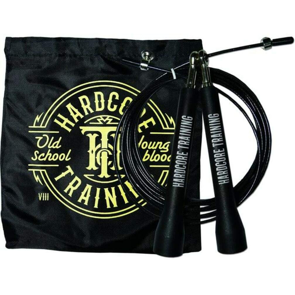 Hardcore Training Jump Rope Black - Workout Boxing MMA Fitness Training Crossfit - for Men Women