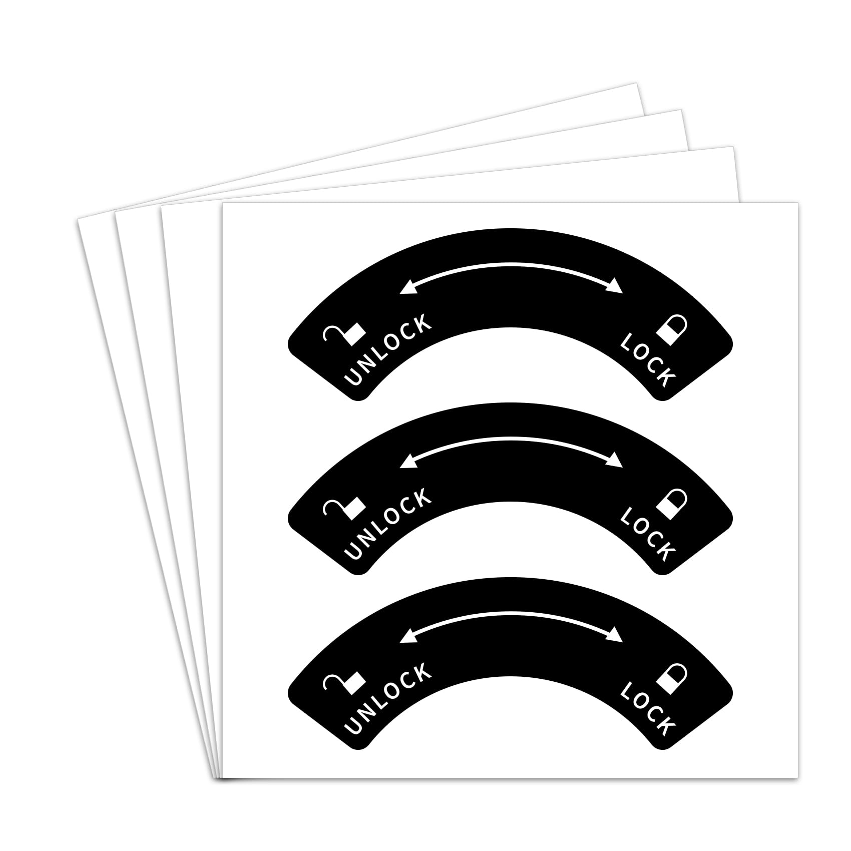dealzEpic - UNLOCK LOCK Direction Indicating Stickers - Self Adhesive Peel and Stick Decals - Each Sticker Measures 8x3 cm