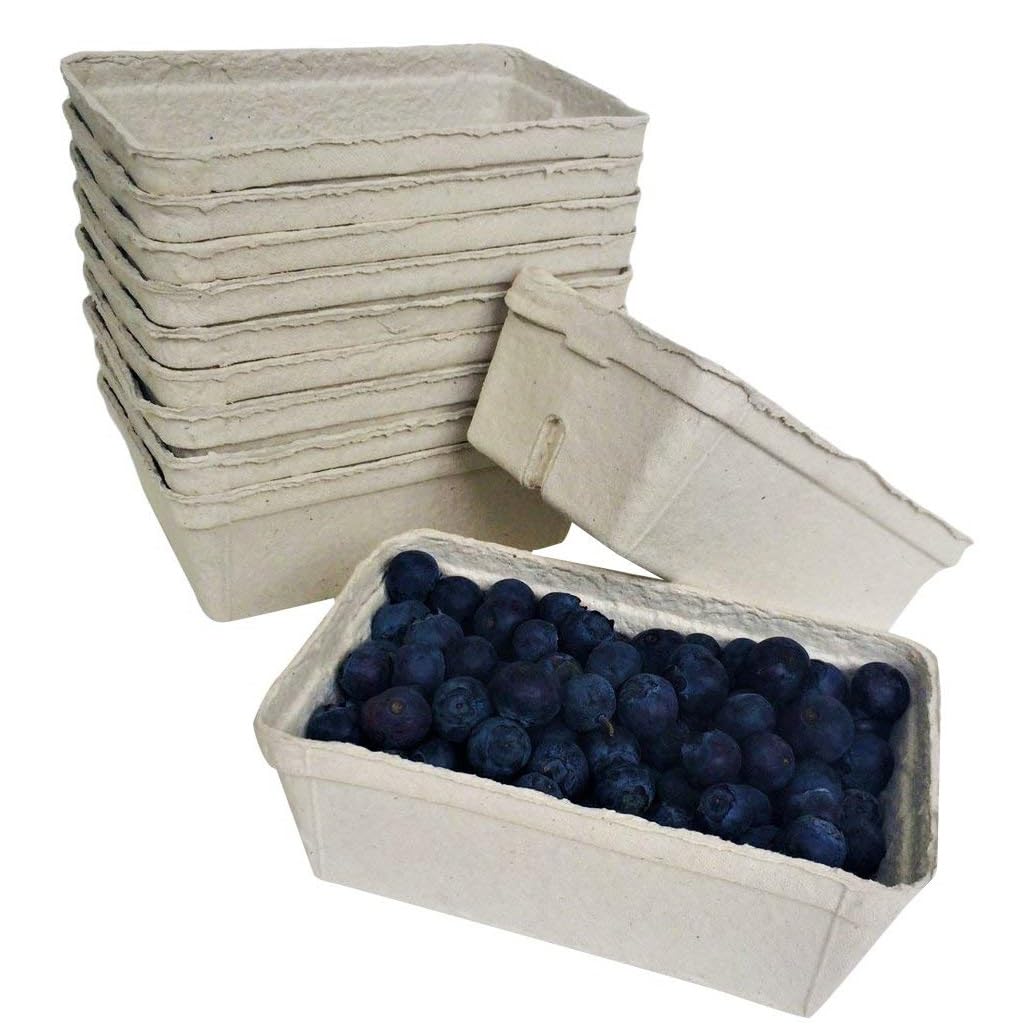 Nutley's Biodegradable fibre Fruit Punnets 50 Pack (250g) - Eco-Friendly & Durable for Transport, Storage, Retail & Household Use