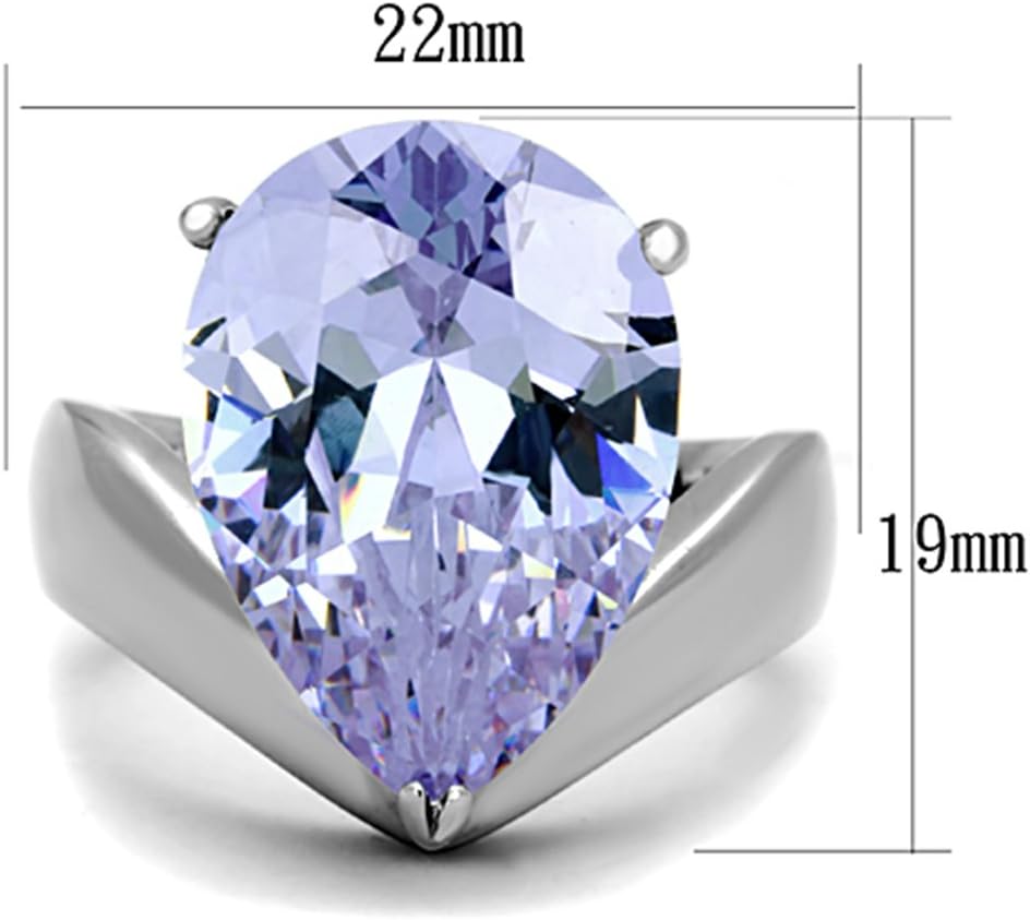 Offset Light Amethyst Pear Engagement Ring