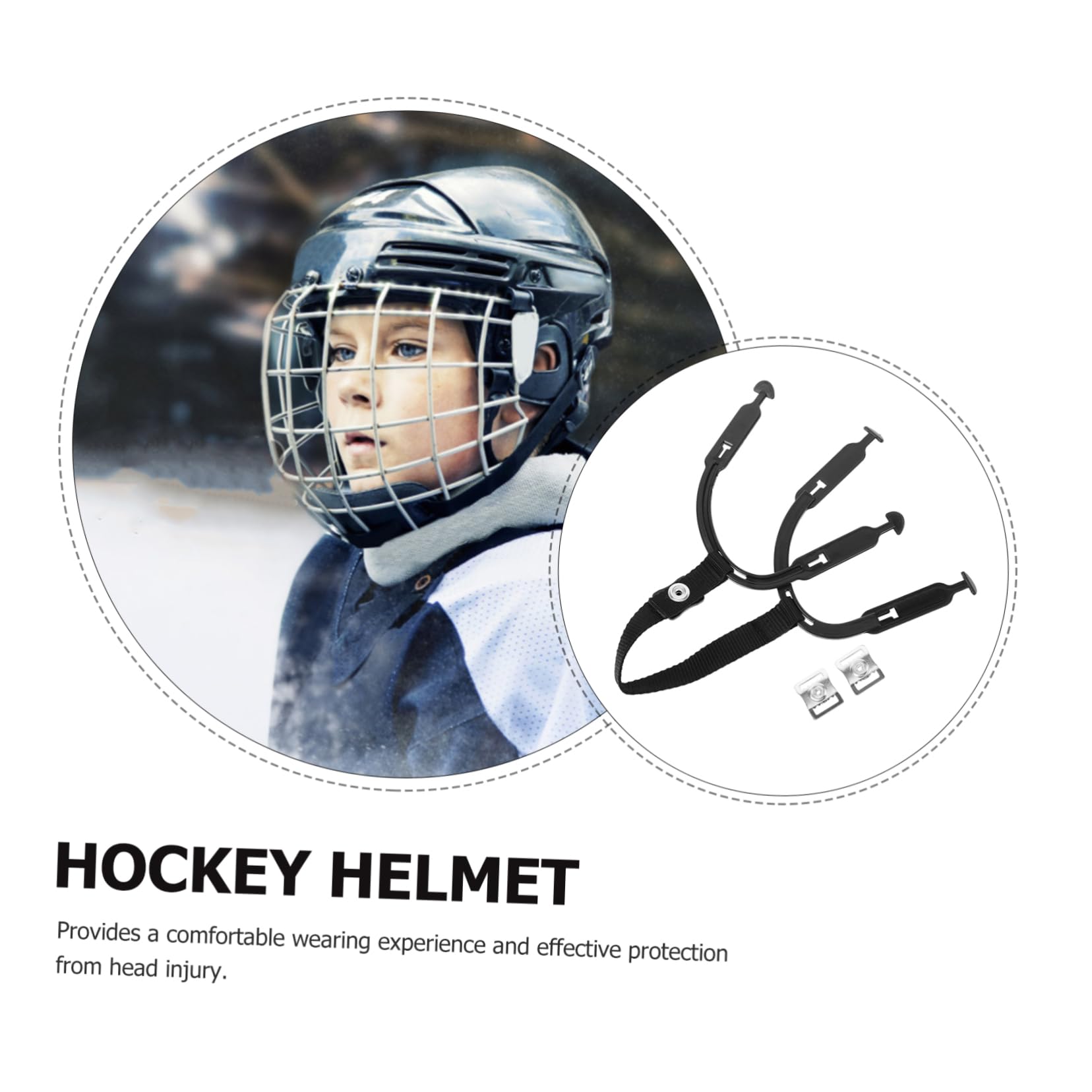 BESPORTBLE 4 Set Casco Sottogola Poliestere Hockey Sottogola Hockey Accessorio Kit Di Riparazione Casco Parti Del Casco Sottogola Per Casco Da Sotto Il Mento Cinghia Per