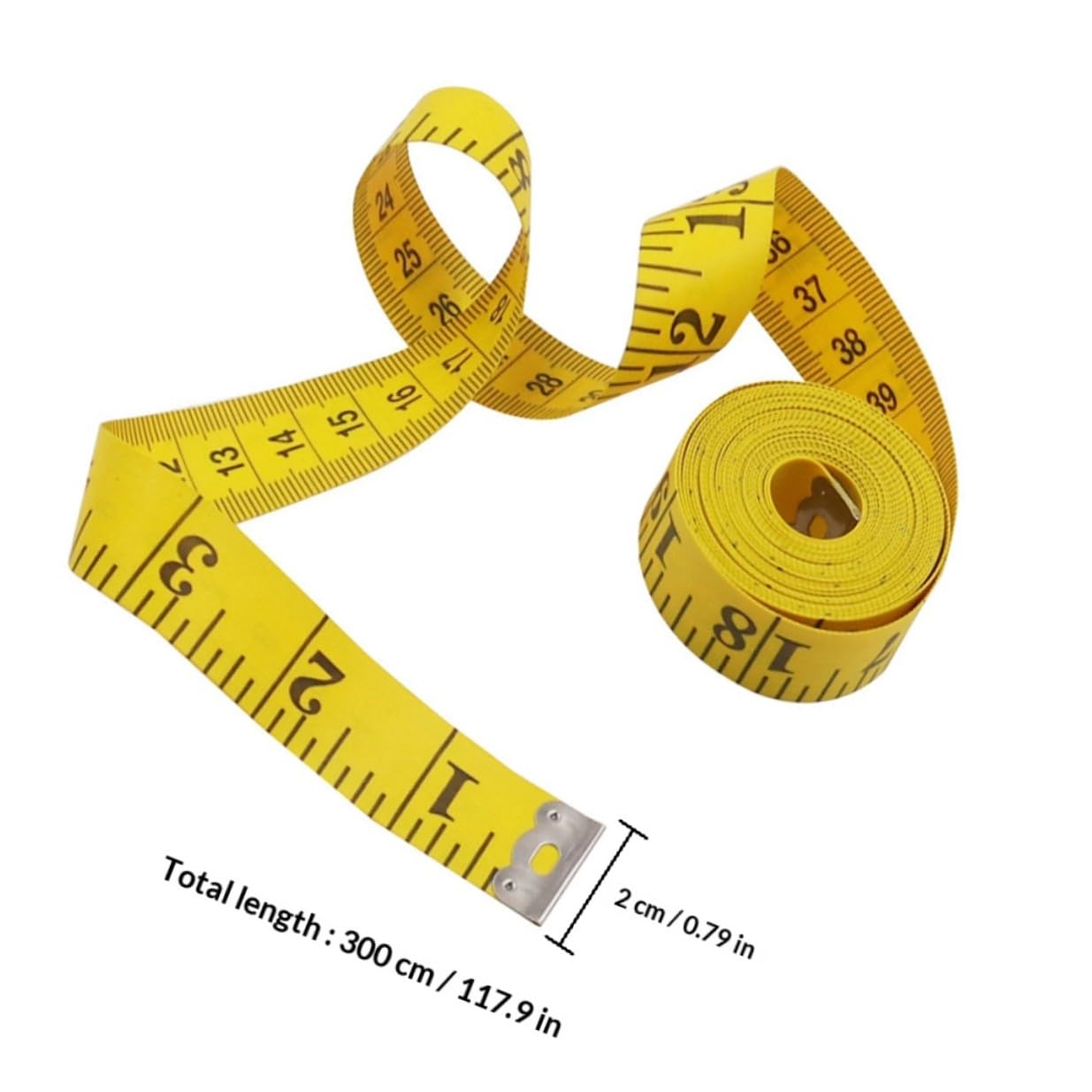 TIDTALEO Soft Tailor Tape Measure 120 Inch Double-Scale PVC Fiber Flexible Fabric Measuring Tape for Body Measurement and Sewing Crafts