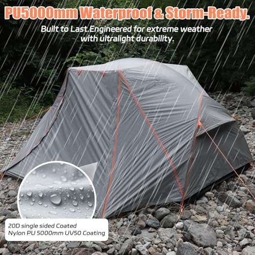 Carpa liviana para 2 personas impermeable 5000mm miniatura 5