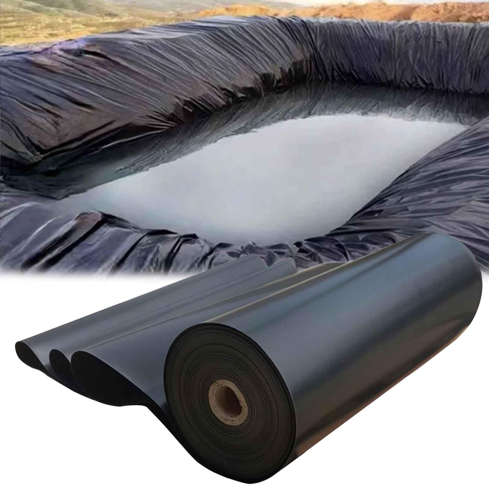 Revestimiento negro de polietileno de alta densidad para estanques de 0,12 mm de grosor, duradero, 3 x 3 m, 4 x 5 m, 5 x 7 m, 6 x 8 m, ideal para fuentes de agua, estanques koi y jardines (5 x 7 m)