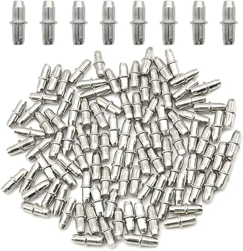 Hocansen 100 clavijas de estante de 0.197 pulgadas (0.197 in), clavijas de soporte de estante de metal para gabinete, muebles, estantes y soporte