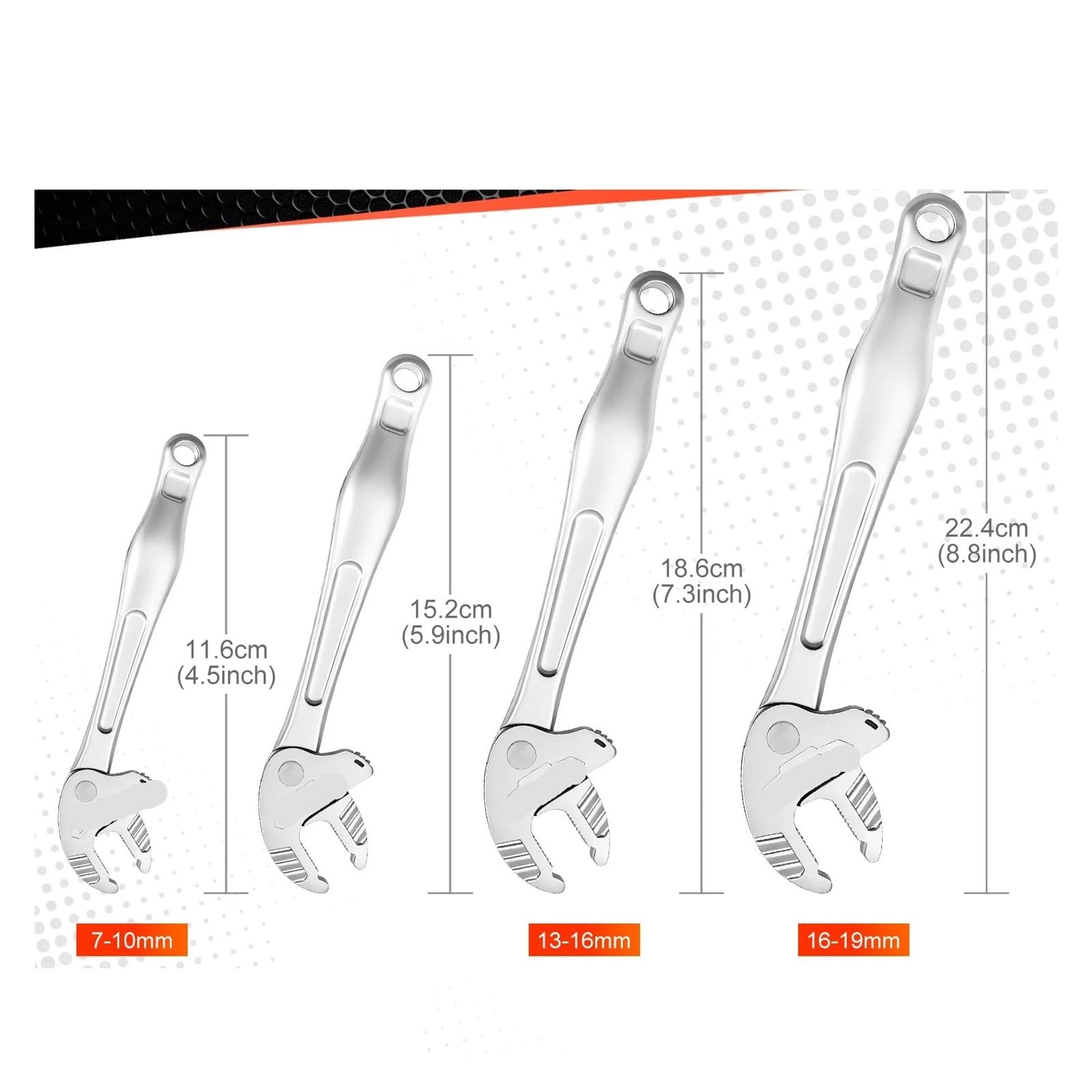 Pinza a Pappagallo Chiave a cricchetto adattativa industriale for impieghi gravosi da 4/6 pezzi, ampia apertura for impianti idraulici automobilistici(Silver Set - 4PCS)