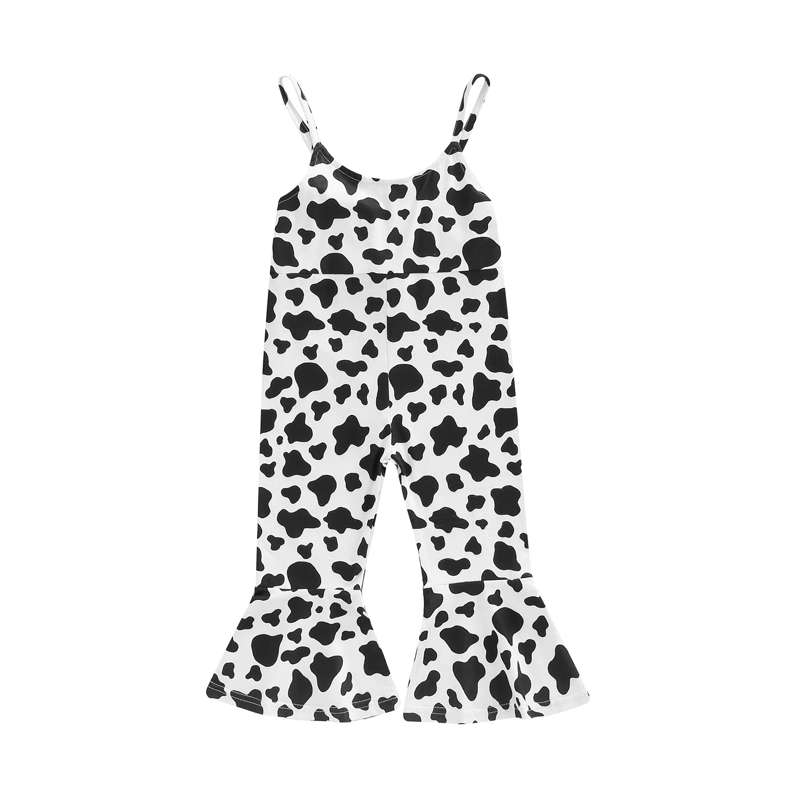Bell Bottoms Baby Girl Clothes Cow Print Cotton Overalls Toddler Flare Pants Playsuit Suspender Long Pants Overall