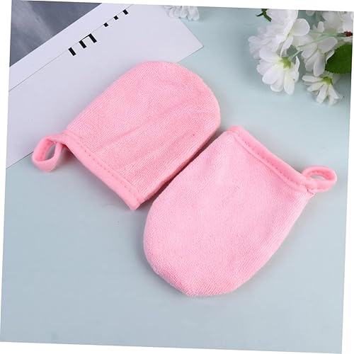 Miniatura 5 de Guantes de limpieza facial, paquete de 3 manoplas reutilizables para eliminación de maquillaje, almohadillas exfoliantes, guantes suaves para el