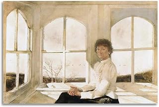 Andrew Wyeth's Famous Painting, The Glass House,Artwork Poster Canvas Wall Art Prints Gifts Photo Picture Paintings Room Decor Home Decorative 12x18inch(30x45cm)
