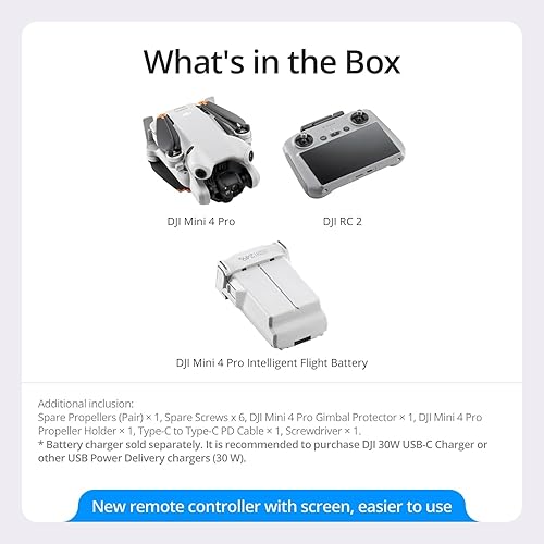 Miniatura 5 de DJI Mini 4 Pro Drone plegable con control remoto RC 2 (con pantalla), cámara de video 4K HDR para adultos, menos de 8.78 oz, tiempo de vuelo de 34