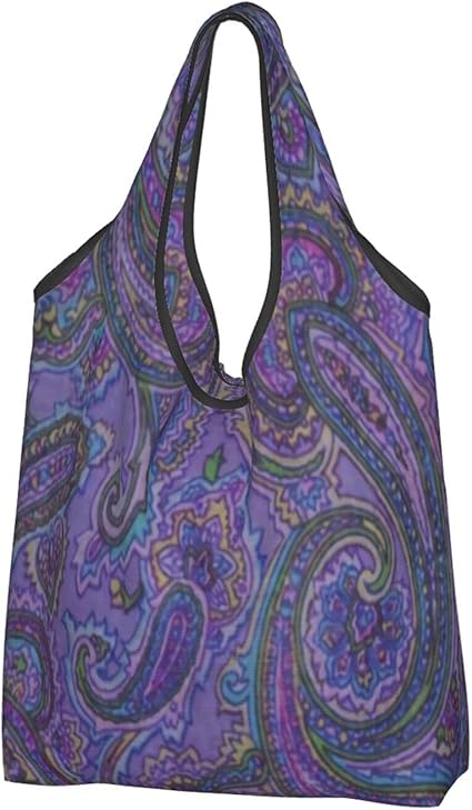 Bolsas de compras portátiles plegables reutilizables de Paisley púrpura