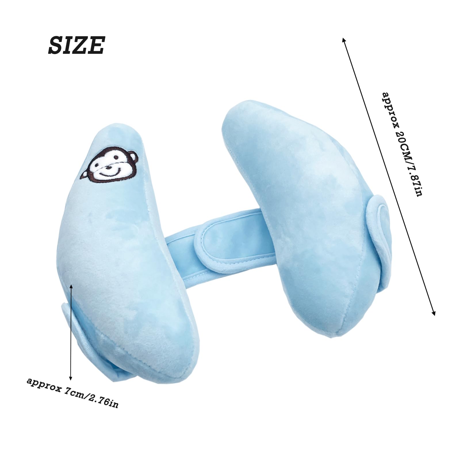 Supporto regolabile per testa e collo, cuscino da viaggio portatile per seggiolino auto, passeggino, cuscino da viaggio per neonati, offre protezione sicurezza per bambini, blu