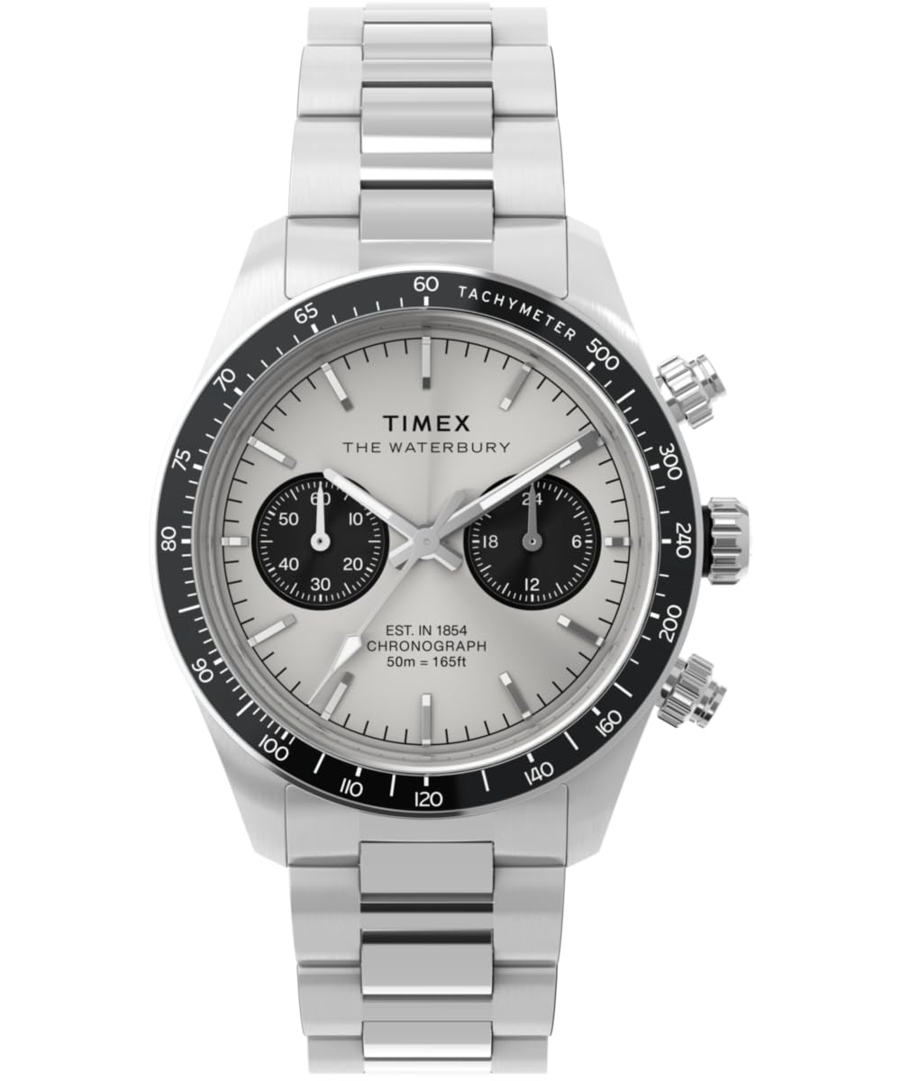 Timex Men's Silver Waterbury Analogue Quartz Watch, Sports Direct