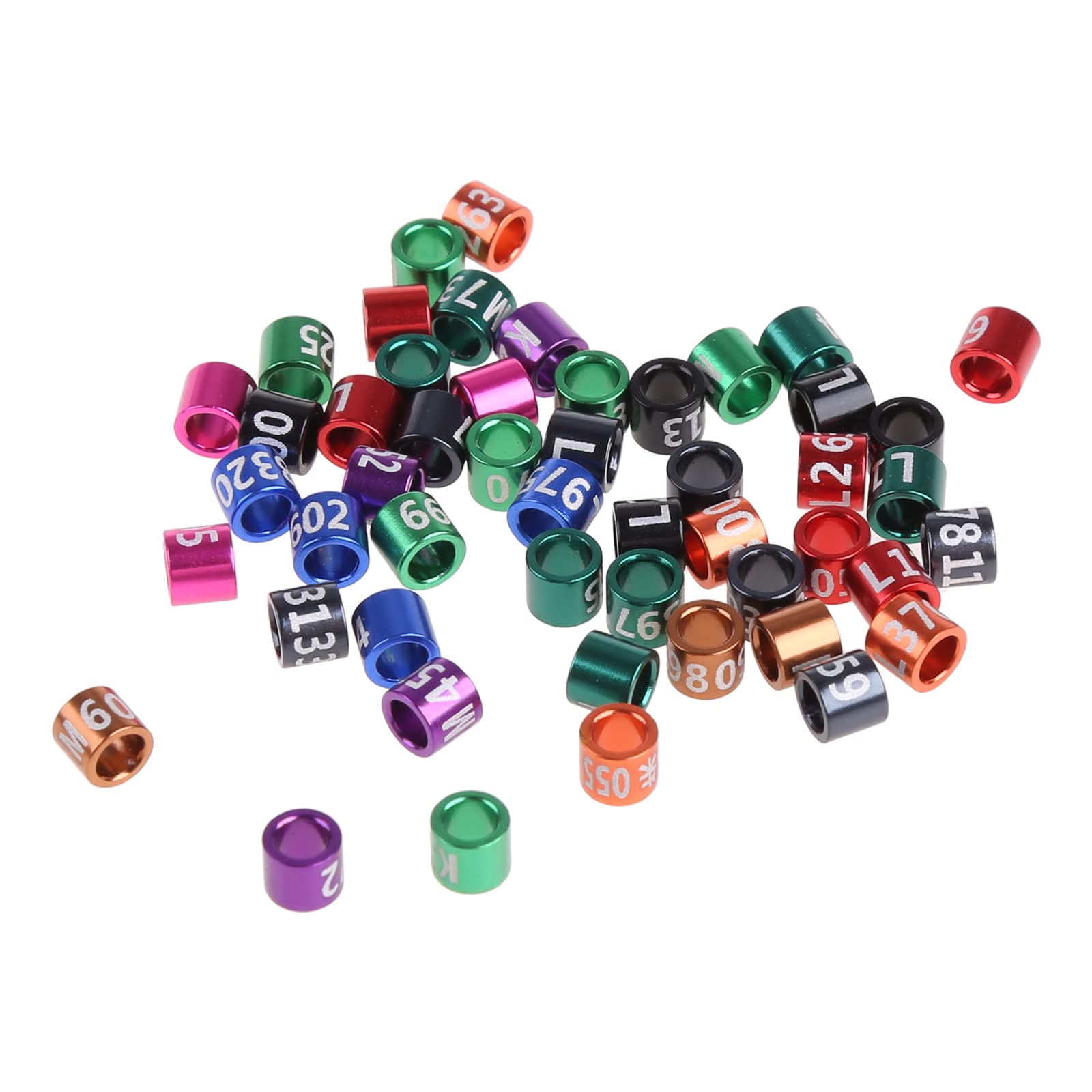 FGDTREE 50-Piece Chicken Leg Rings Mix Color Leg Bands Alloy Clip-on Rings for Ducks Gamefowl Small Poultry 3mm/5mm/8mm Bird Leg Rings Leg Bands Metal