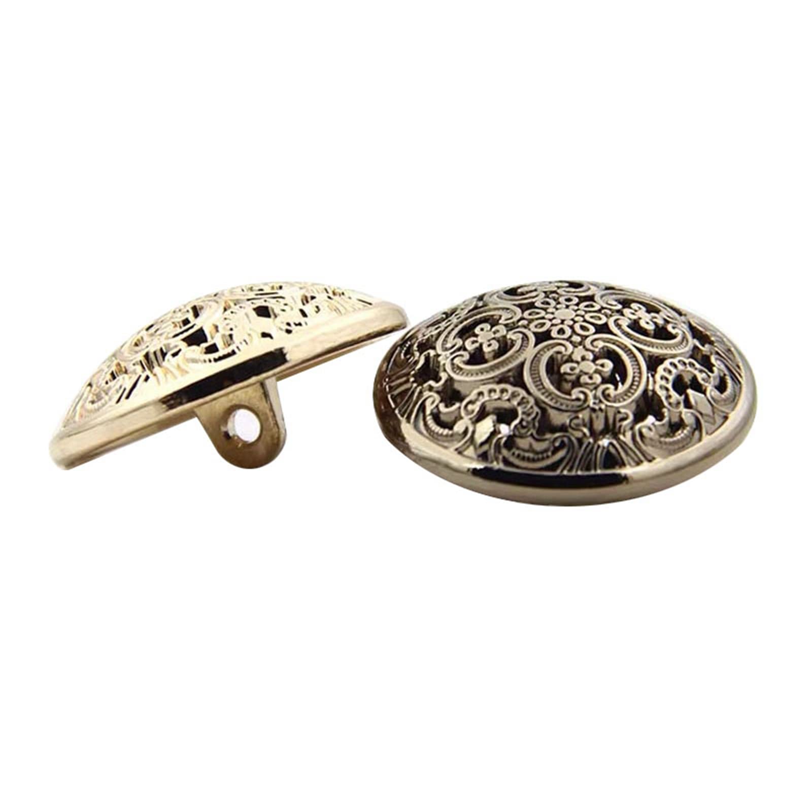 Guziki do ubrań 10 sztuk europejski styl retro dworski wydrążony rzeźbiony okrągły metal dla majsterkowiczów bluzka płaszcz akcesoria do szycia(Silver,20mm)