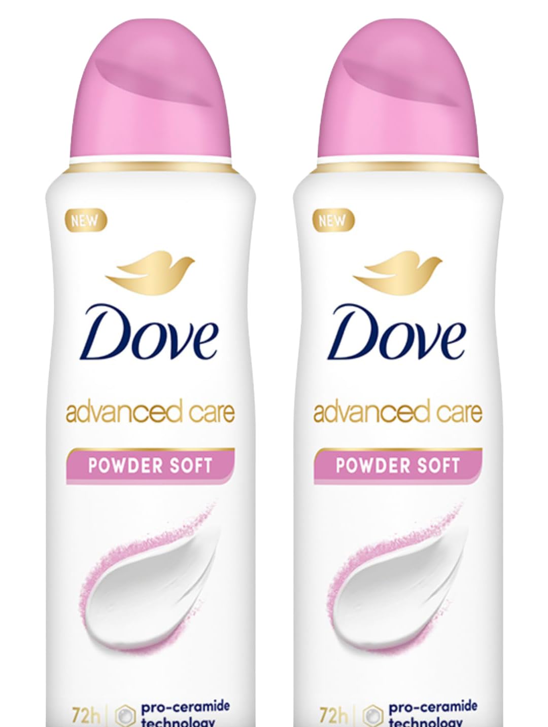 Dove Advanced Care, Antiperspirant Deodorant Spray, Powder Soft, 72H Sweat & Odor Protection & Moisturizes with Pro-Ceramide Technology, 150ml x 2