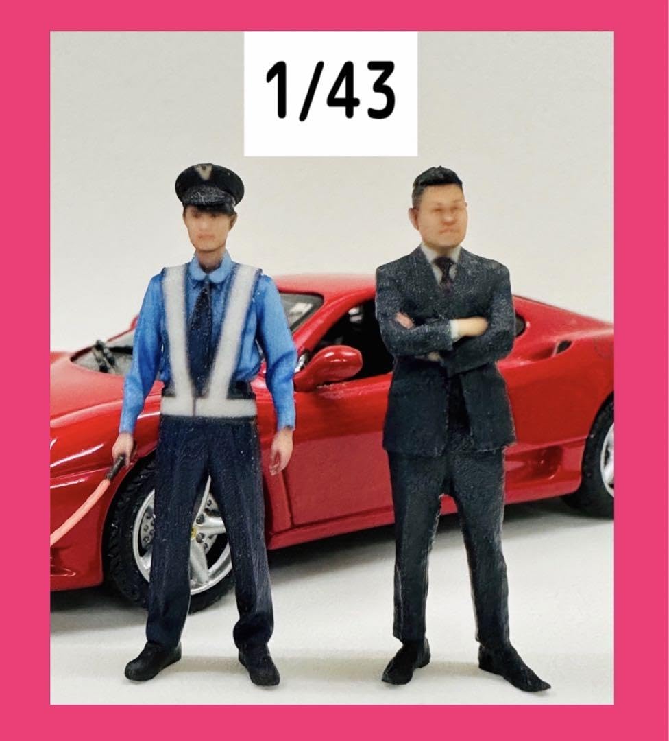 完成品　1/43 フィギュア2体　ミニチュア　1/64より大　ミニカーに リアルフィギュア RIONA-NEW-0081&frasl;18 1&frasl;24 1&frasl;43 1&frasl;64 1