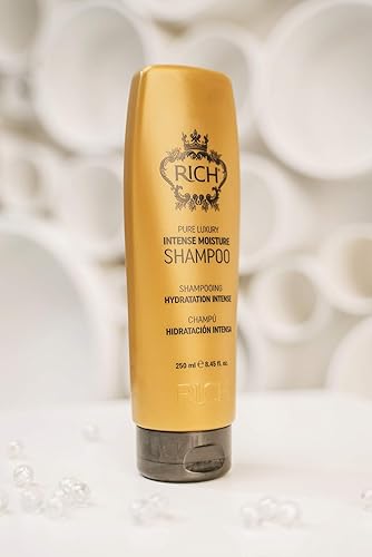 Miniatura 3 de RICH Pure Luxury - Champú de humedad intensa con queratina hidrolizada y proteína de trigo para todo tipo de cabello, suavizante e hidratante, evita