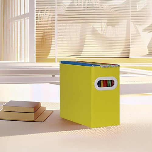 Miniatura 7 de Organizador de carpetas de archivos colgantes de cartón, caja de archivos plegable para tamaño carta, almacenamiento portátil de archivos con
