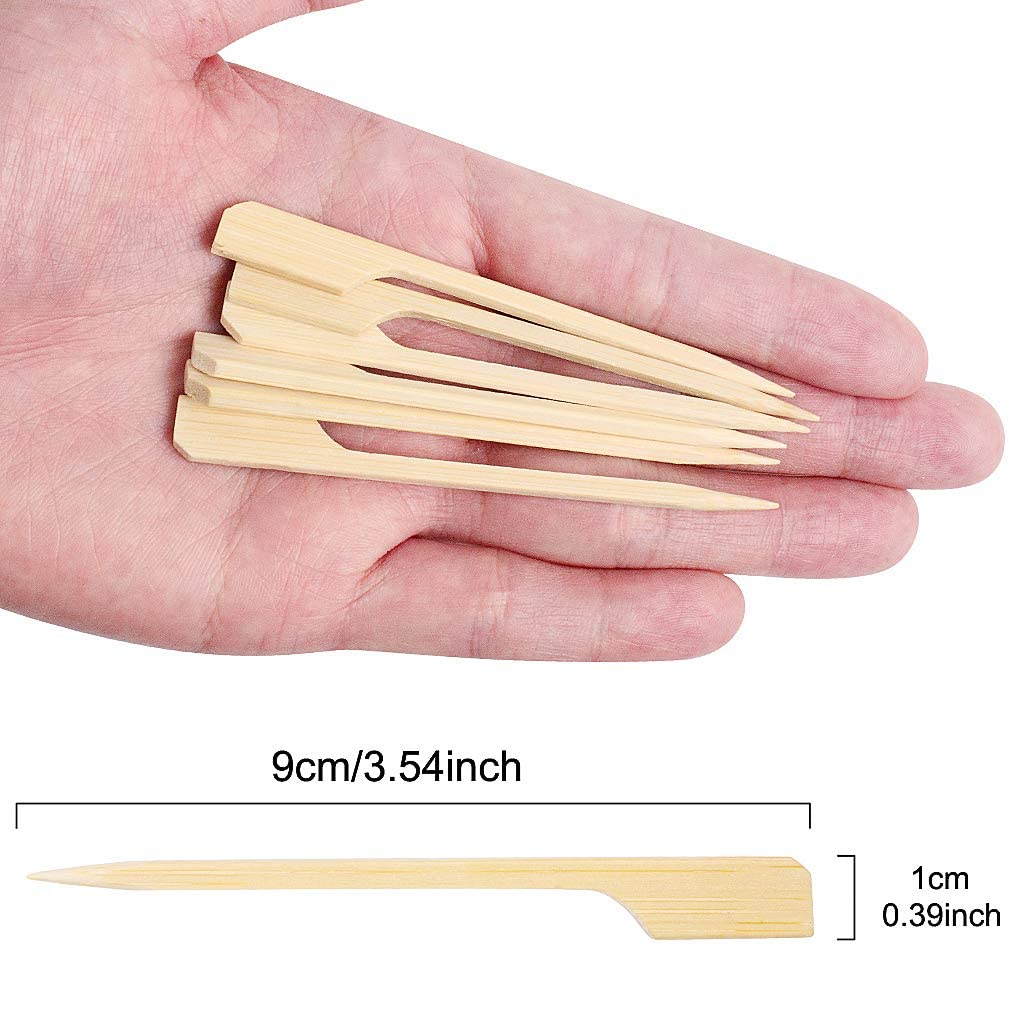 DEERA 4 INCH Wooden Gun Stick SKEWERS Paddle SKEWERS Barbeque SKEWERS BBQ Stick for Outdoor Dining-Pack of 50 - Image 9 thumbnail