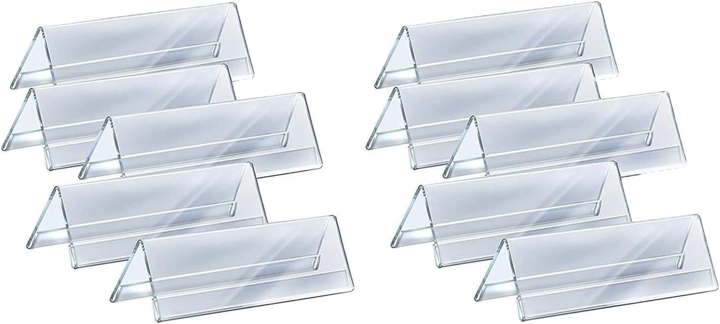 Acrylic Desk Name Plate Holder Sign Frame for Table Display Blank Nameplate Office Business Conference Meetingroom Student School Classroom (10 Inch x 2 Inch-10 Pack)