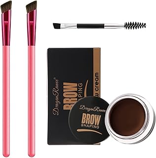 Beauty Eyebrow Brush,Eyebrow Brush,Brow Brush,Multi Purpose Eyebrow Makeup Brush,Eyebrow Hair Stroke Brush,4D Hair Stroke Brow Stamp Brush,for Powder,Cream,Gel (Dark Brown)