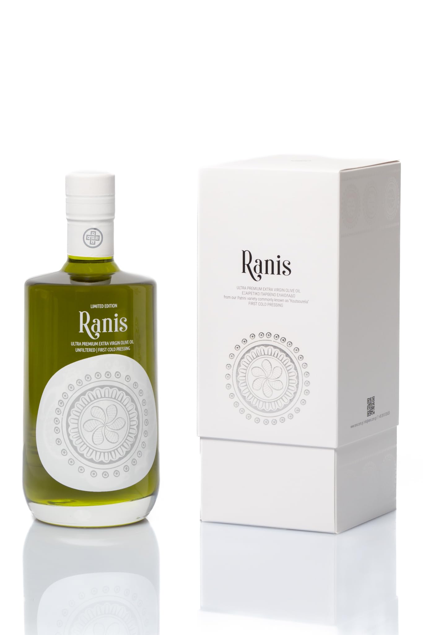 Ranis Premium Edition Oliwa z oliwek Extra Virgin o wyjątkowym smaku i intensywnym aromacie ze starożytnej odmiany oliwek w Achaia, Grecja, 500 ml
