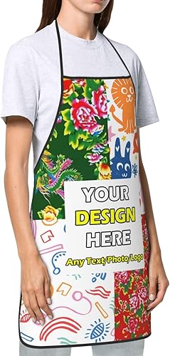 Miniatura 2 de Delantales impermeables personalizados para diseñar tu propia foto logotipo texto para cocinar hornear 28.3 x 20.4 pulgadas