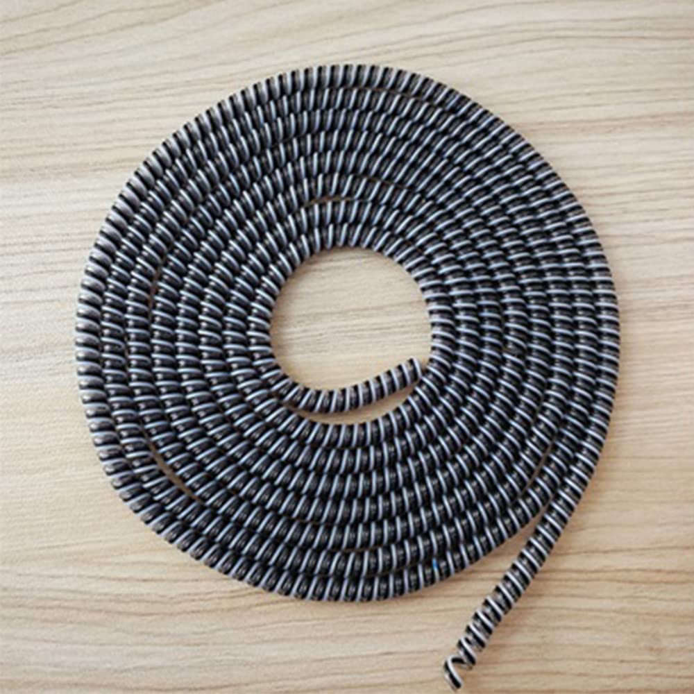 CEUTA Trending New Spiral Multi Colors 2M - 1Pcs Cable Cord Protectors Sleeve Winders | Super Long Size Cable Cord Protectors for Mobile Phone Charging Cable Earphones (Black & White,1pcs)-image-44