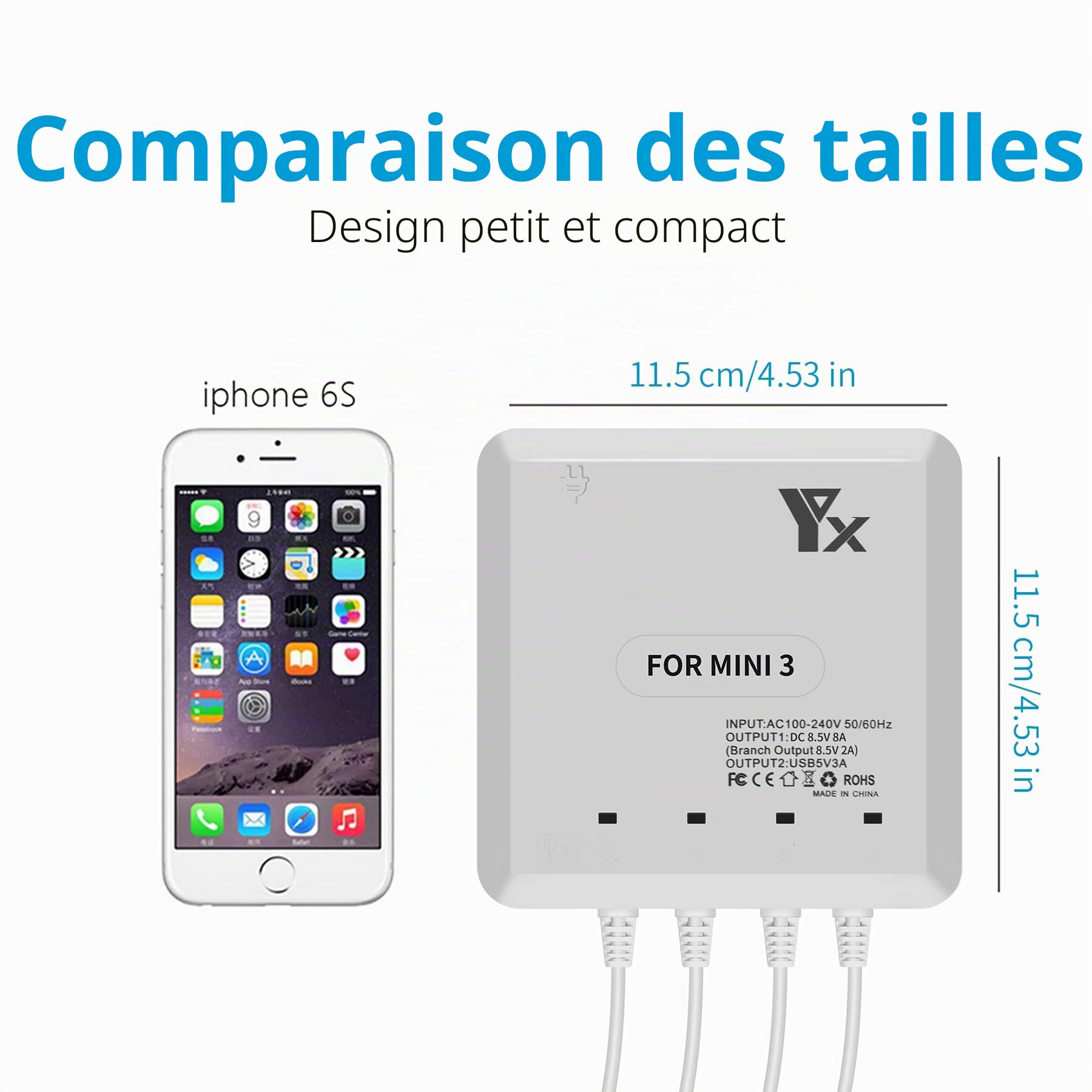 Chargeur de Batterie 6 en 1 pour DJI Mini 3, Mini 4/3 Pro Drone, Station de Recharge Hub Accessoires